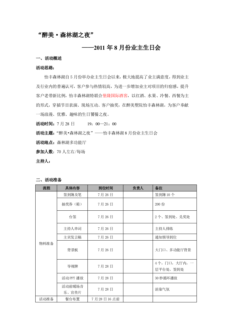 红酒酒会方案流程