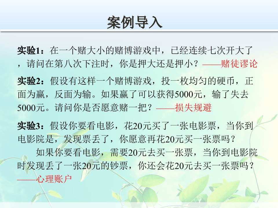 行为金融理论课件专业版