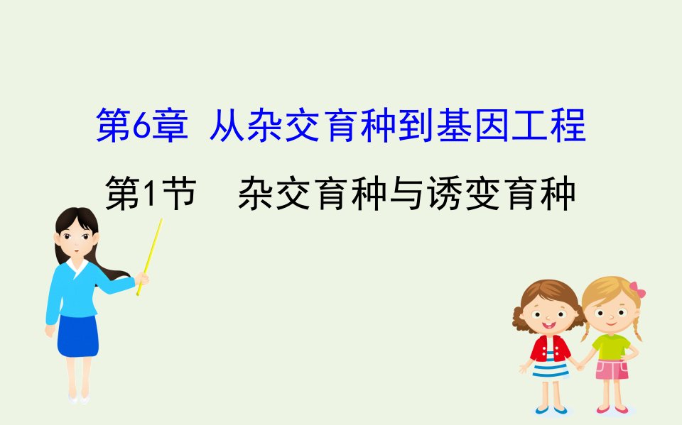 高中生物第6章从杂交育种到基因工程1杂交育种与诱变育种课件新人教版必修2