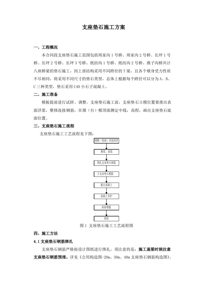 支座垫石施工方案