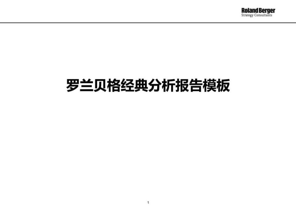 罗兰贝格经典分析报告模板_企业管理_经管营销_专业资料.ppt