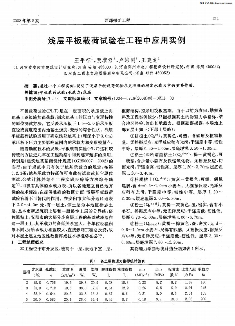 浅层平板载荷试验在工程中应用实例.pdf