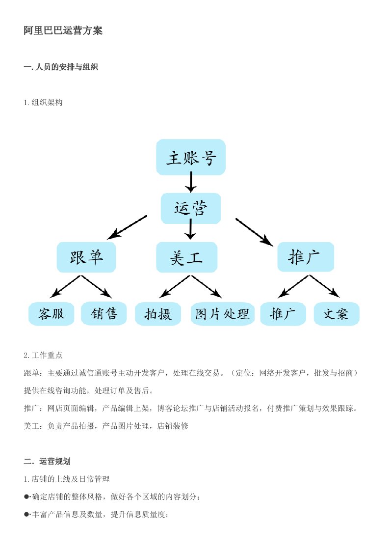 阿里运营方案