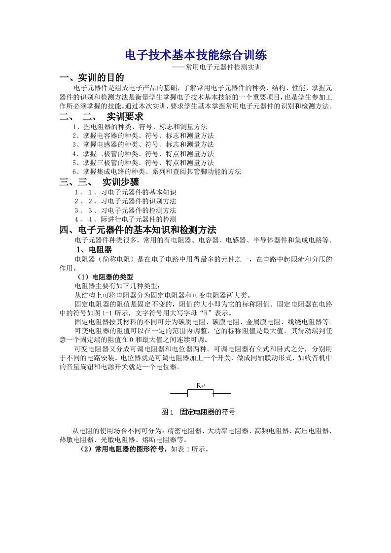 电子技术基本技能综合训练