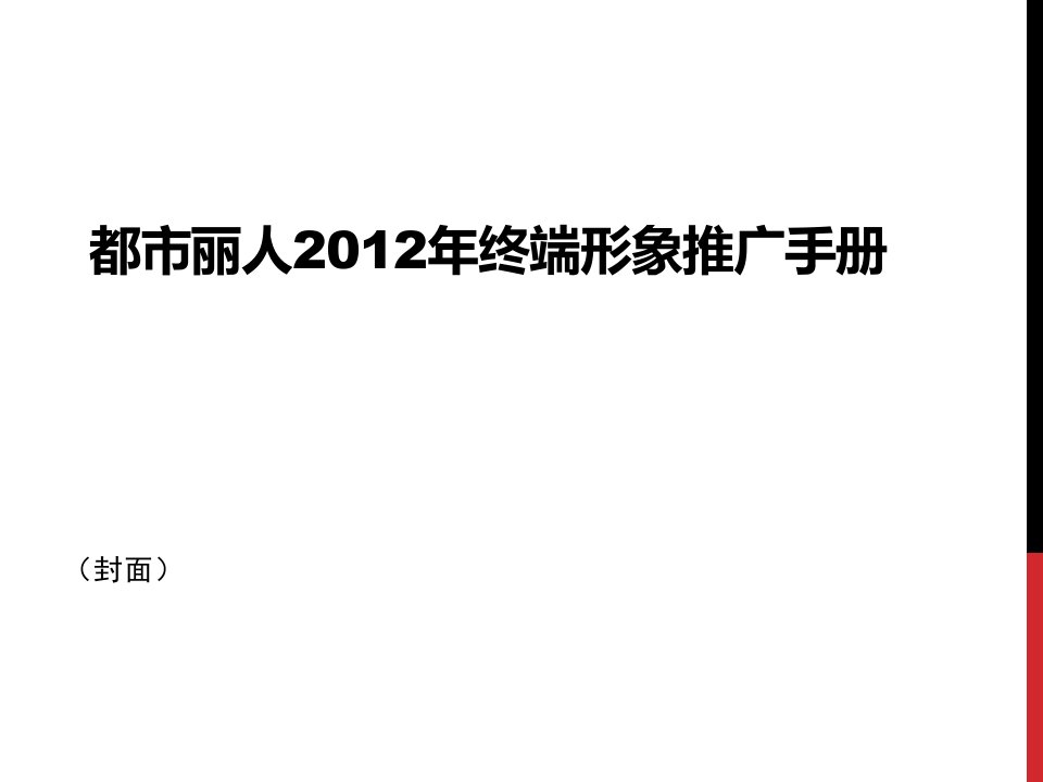 都市丽人新形象推广方案宣传方案框架