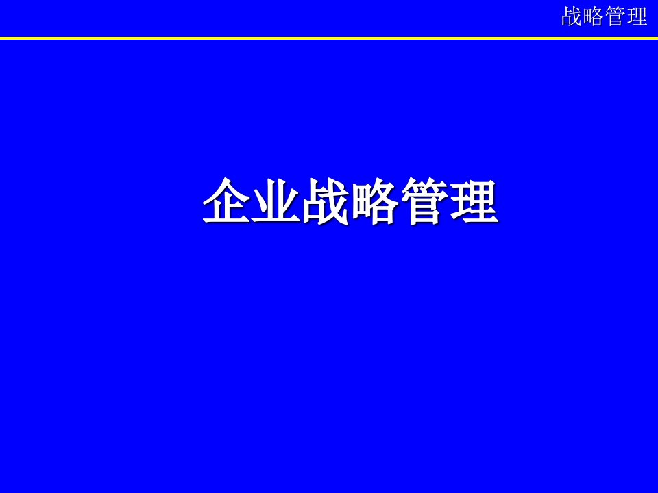 《企业战略思维与战略管理》