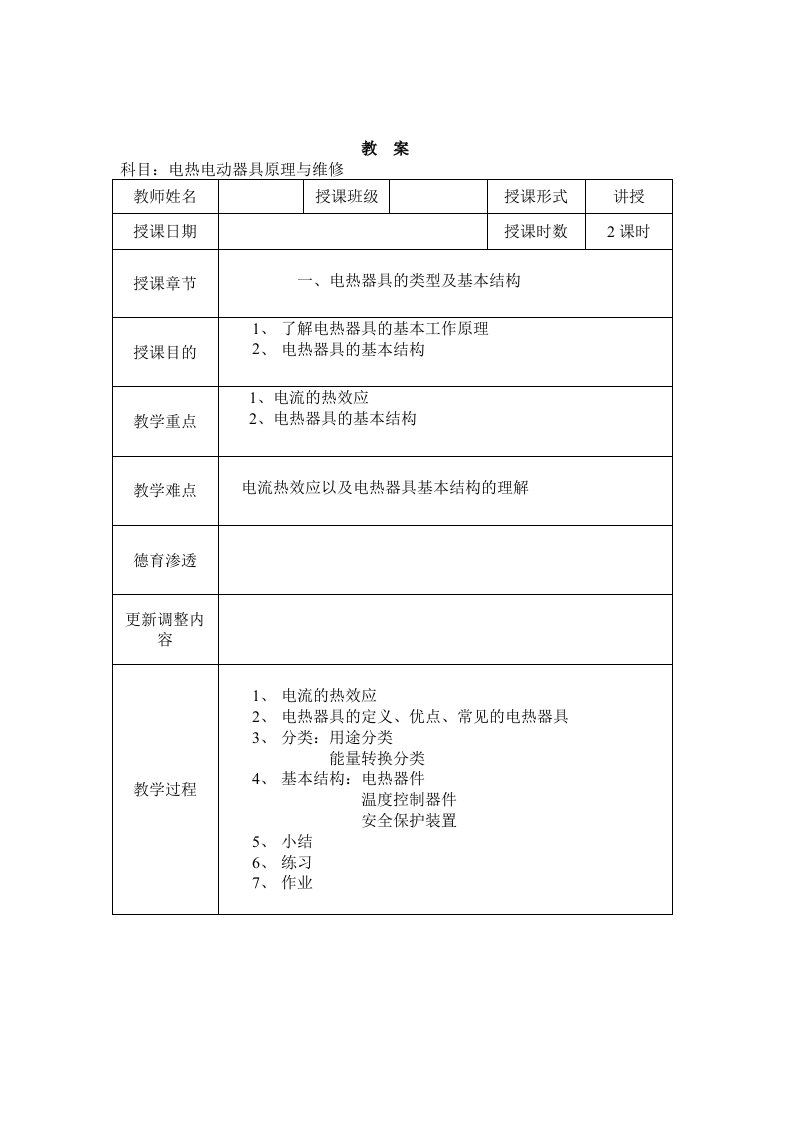 电热电动器具原理与维修