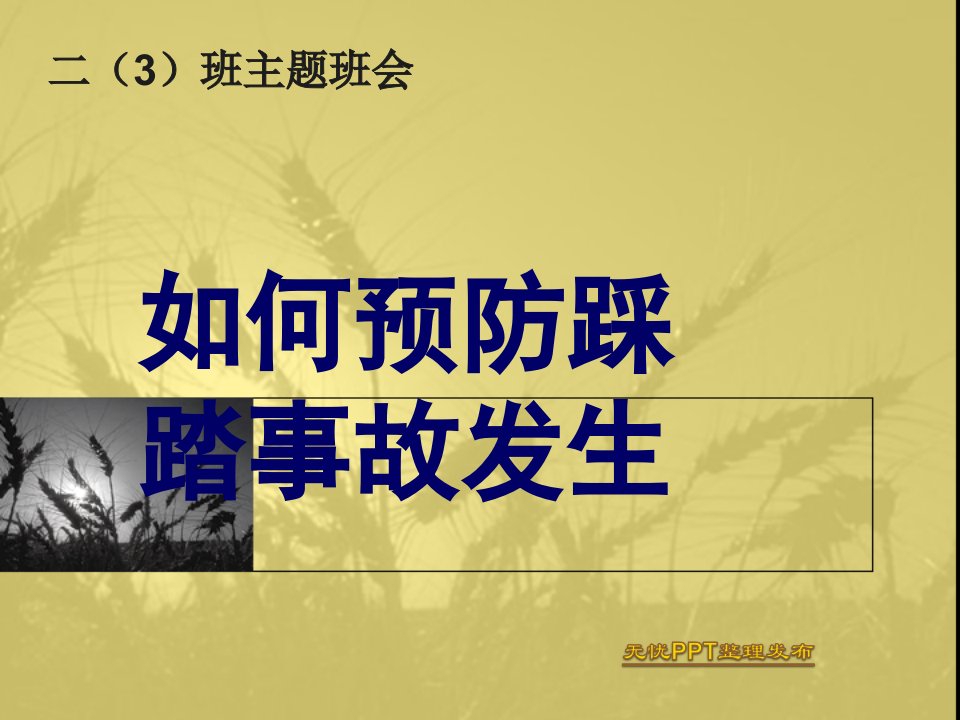 防踩踏安全教育班会-课件（PPT·精·选）