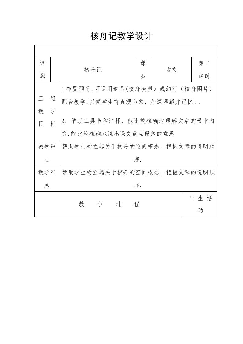 核舟记教学设计