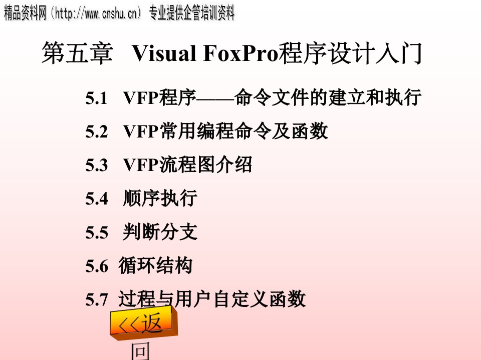 VisualFoxPro程序设计入门课程