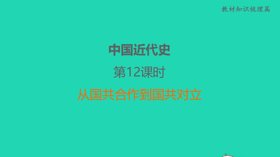 福建省2022年中考历史中国近代史第12课时从国共合作到国共对立课后练本课件