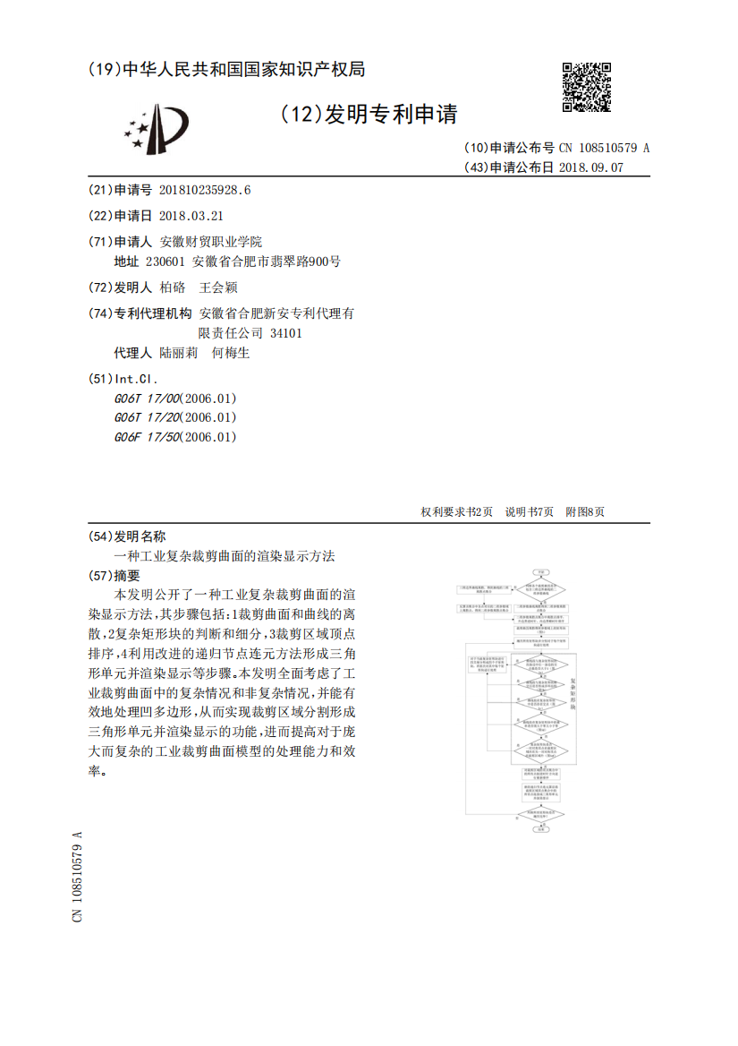 一种工业复杂裁剪曲面的渲染显示方法