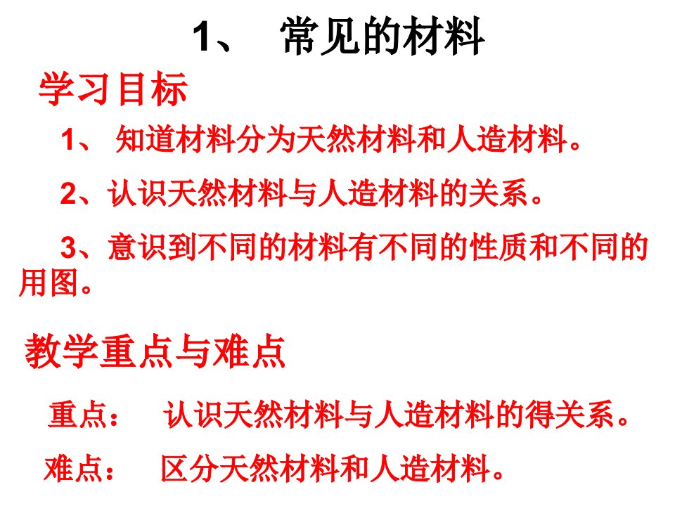 三年级科学《常见的材料》课件