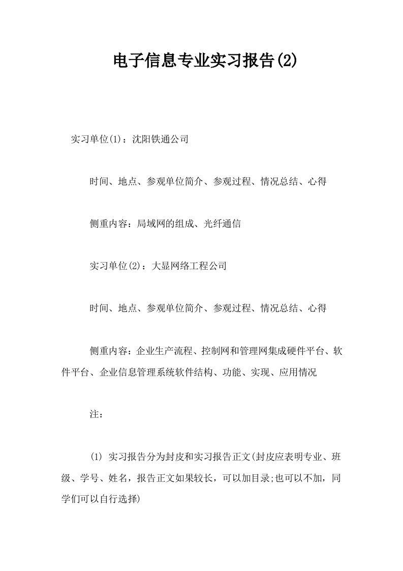 电子信息专业实习报告2