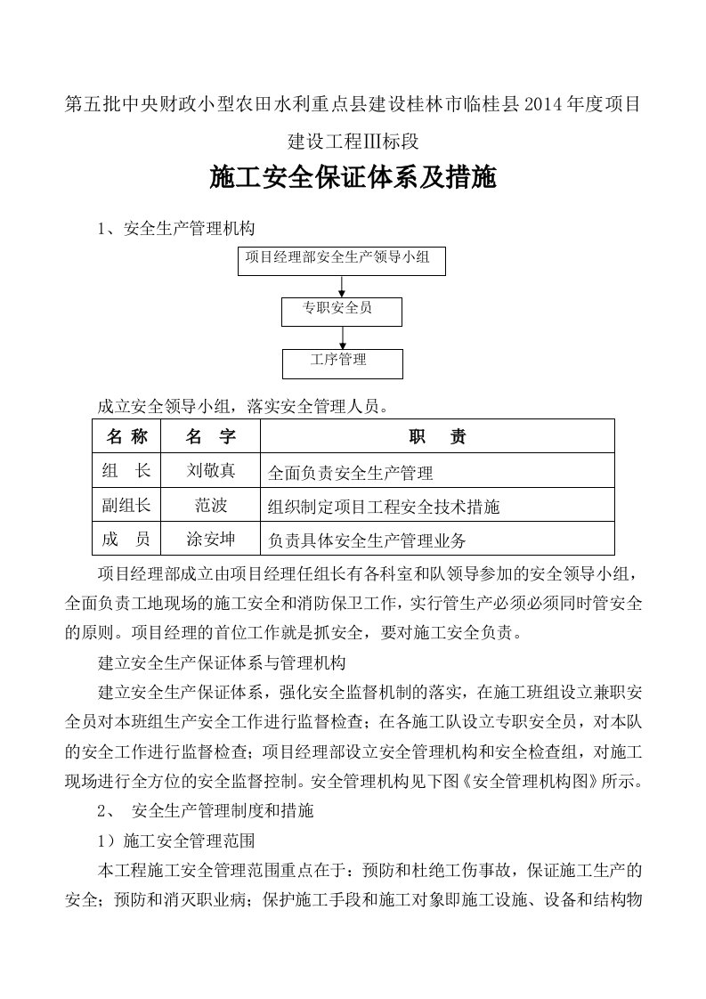 施工组织-施工安全保证体系及措施