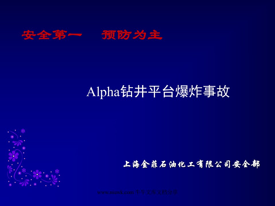 ALPHA钻井平台爆炸事故