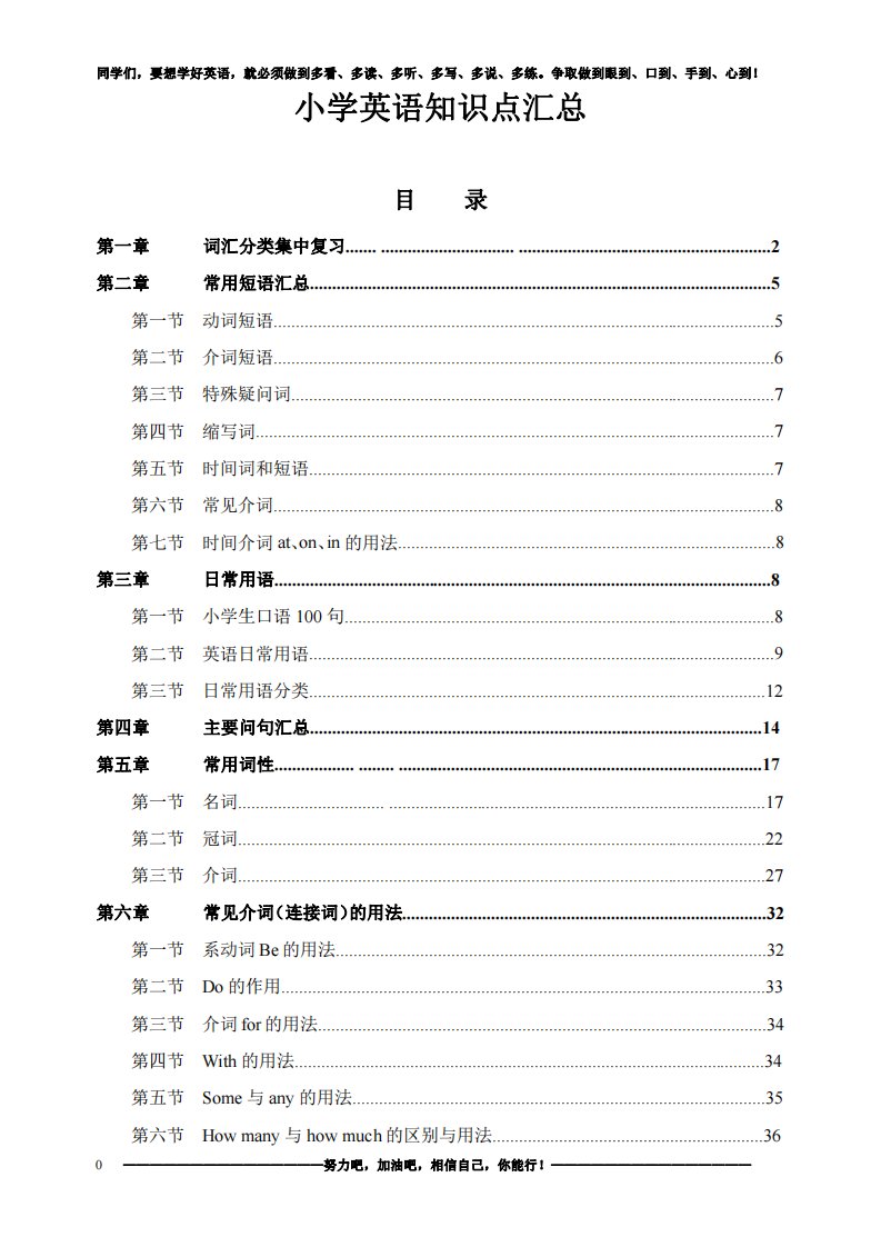 小学英语知识点汇总(超全-强烈推荐)