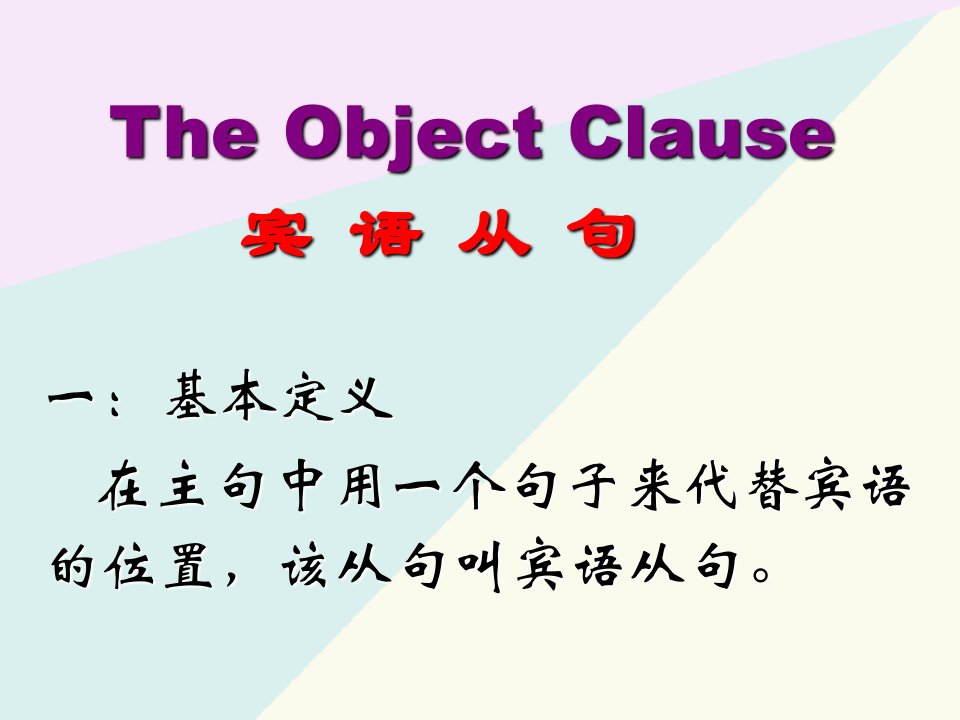 初中英语语法课件——宾语从句