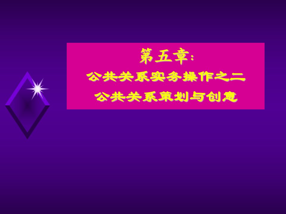 公共关系实务操作之公共关系策划与创意