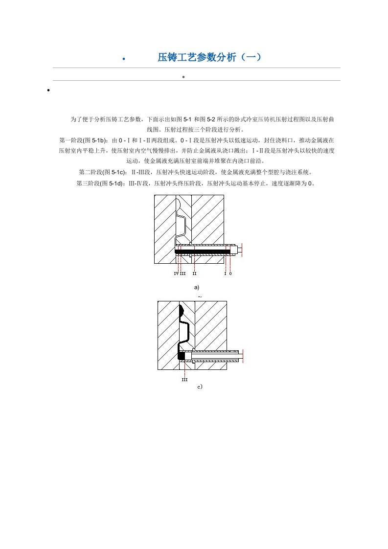 压铸机工艺参数