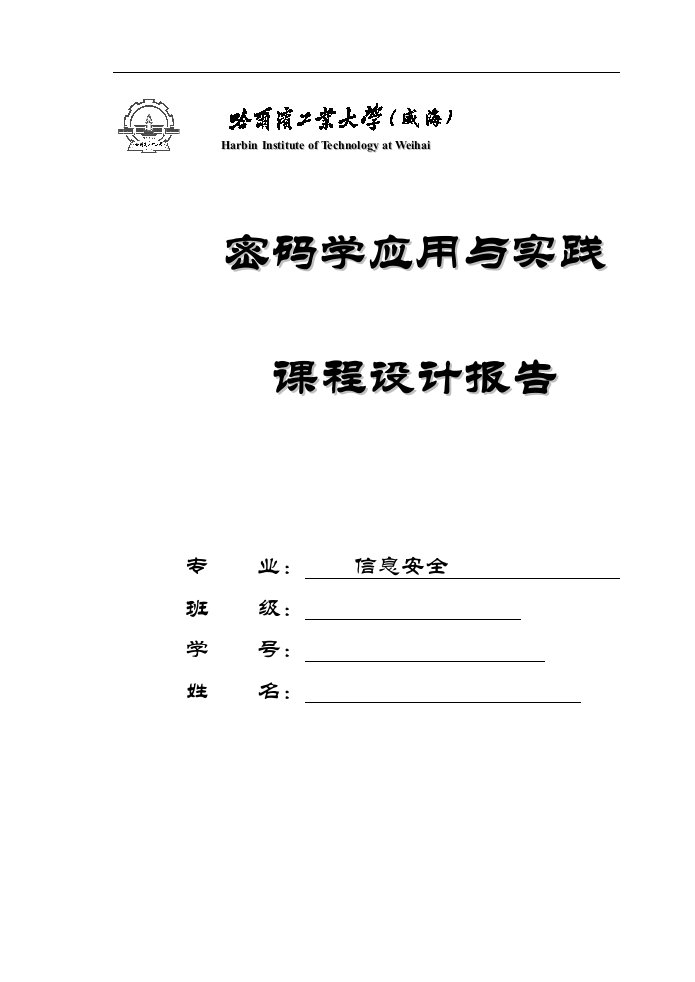 密码学应用与实践课程设计报告课程设计说明书之对称密码算法