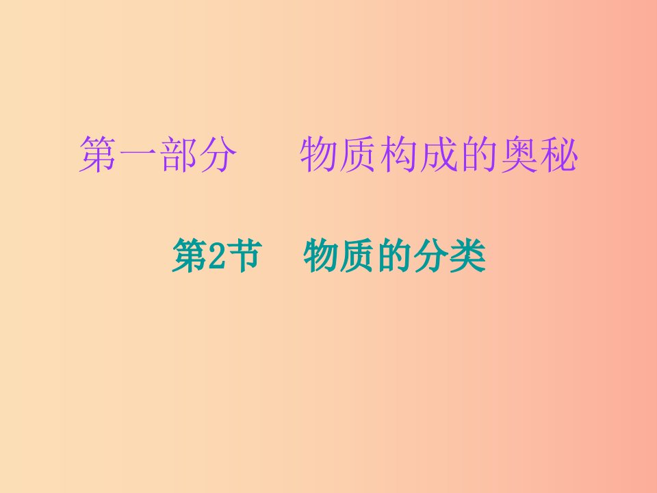 2019中考化学必备复习第一部分物质构成的奥秘第2节物质的分类课件