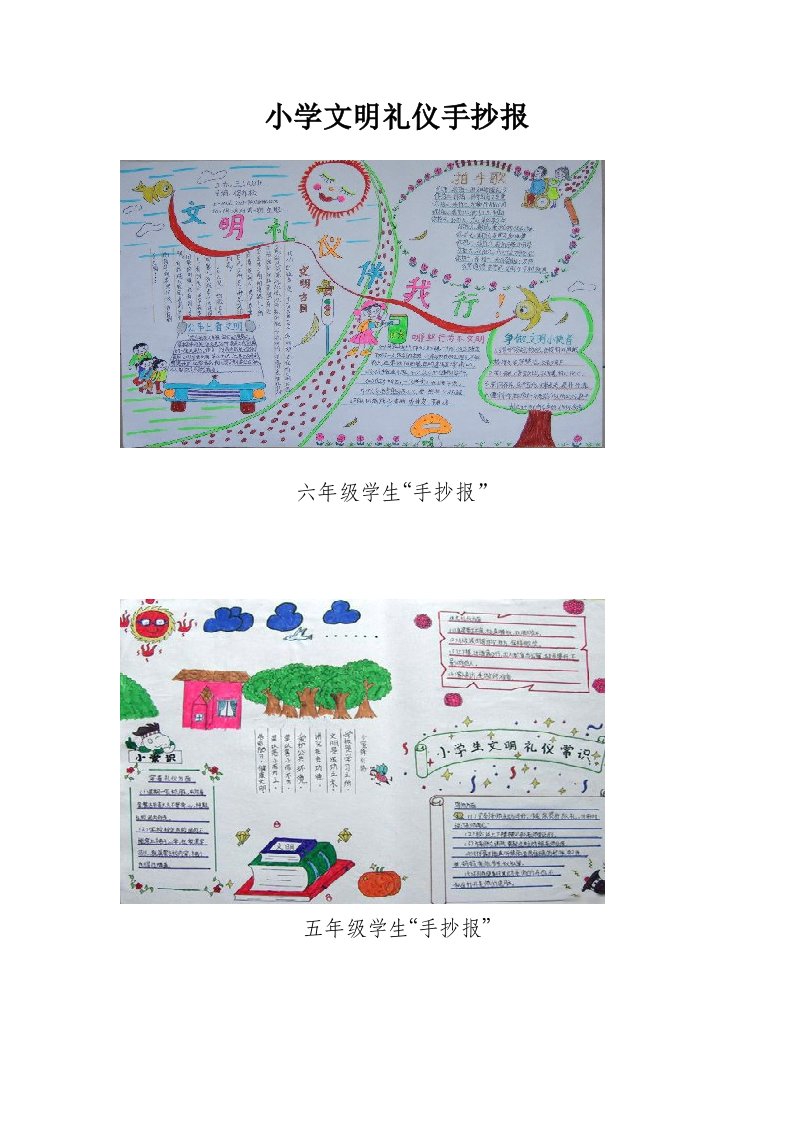 小学文明礼仪手抄报