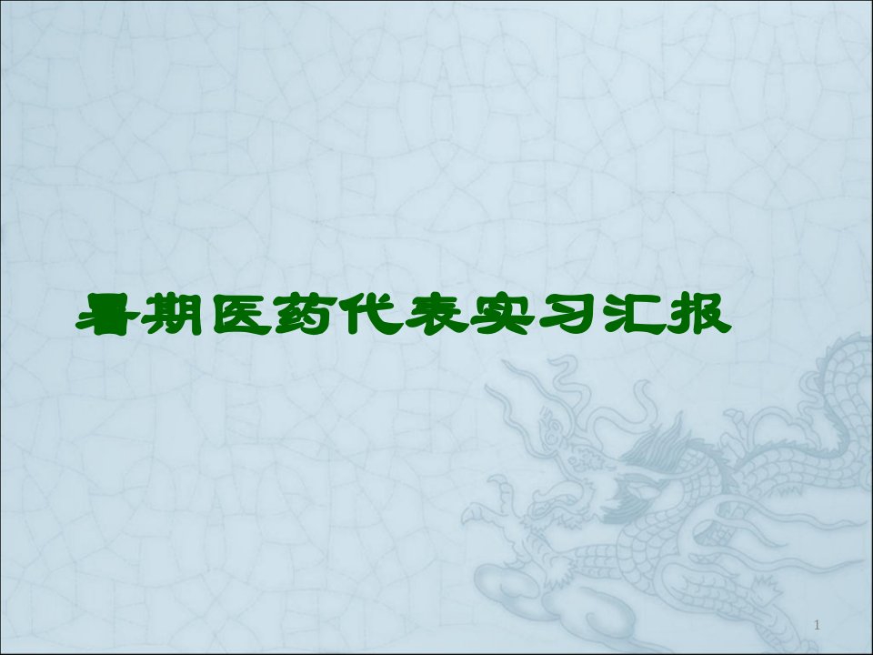 医药代表实习报告课件