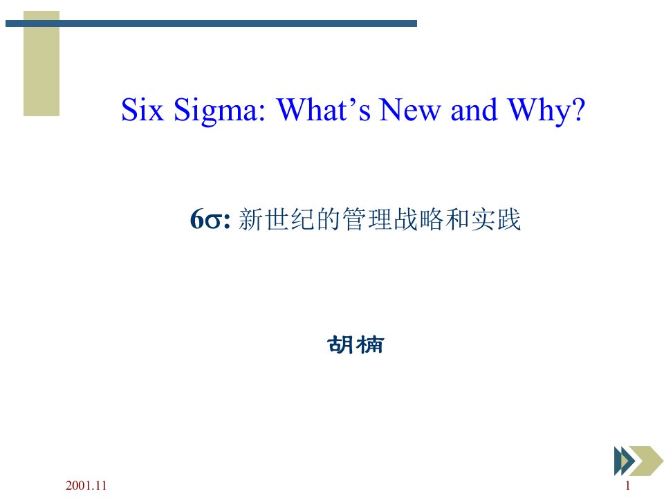 SixSigma新世纪的管理战略和实践