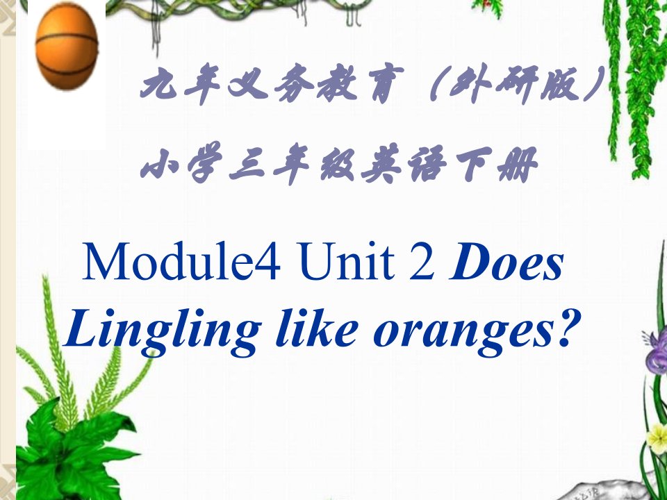 英语外研版小学三年级下册《Module4-Unit2-Does-Lingling-like-oranges》ppt课件