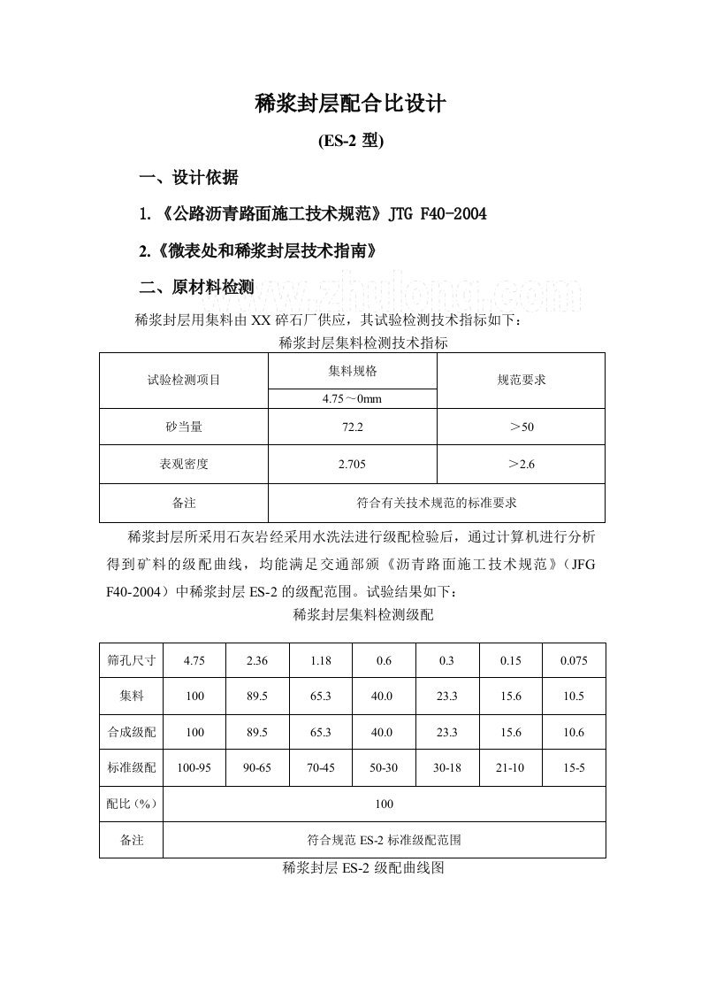 稀浆封层配合比设计