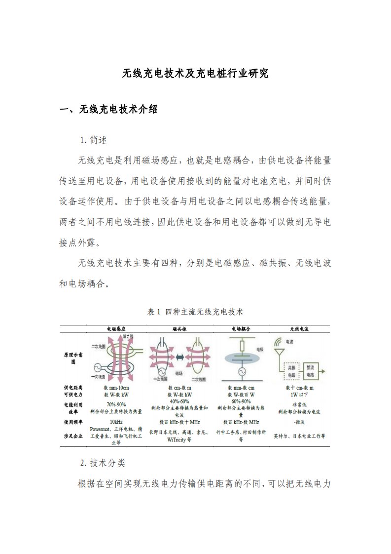 无线充电技术及充电桩行业研究市场深度分析报告