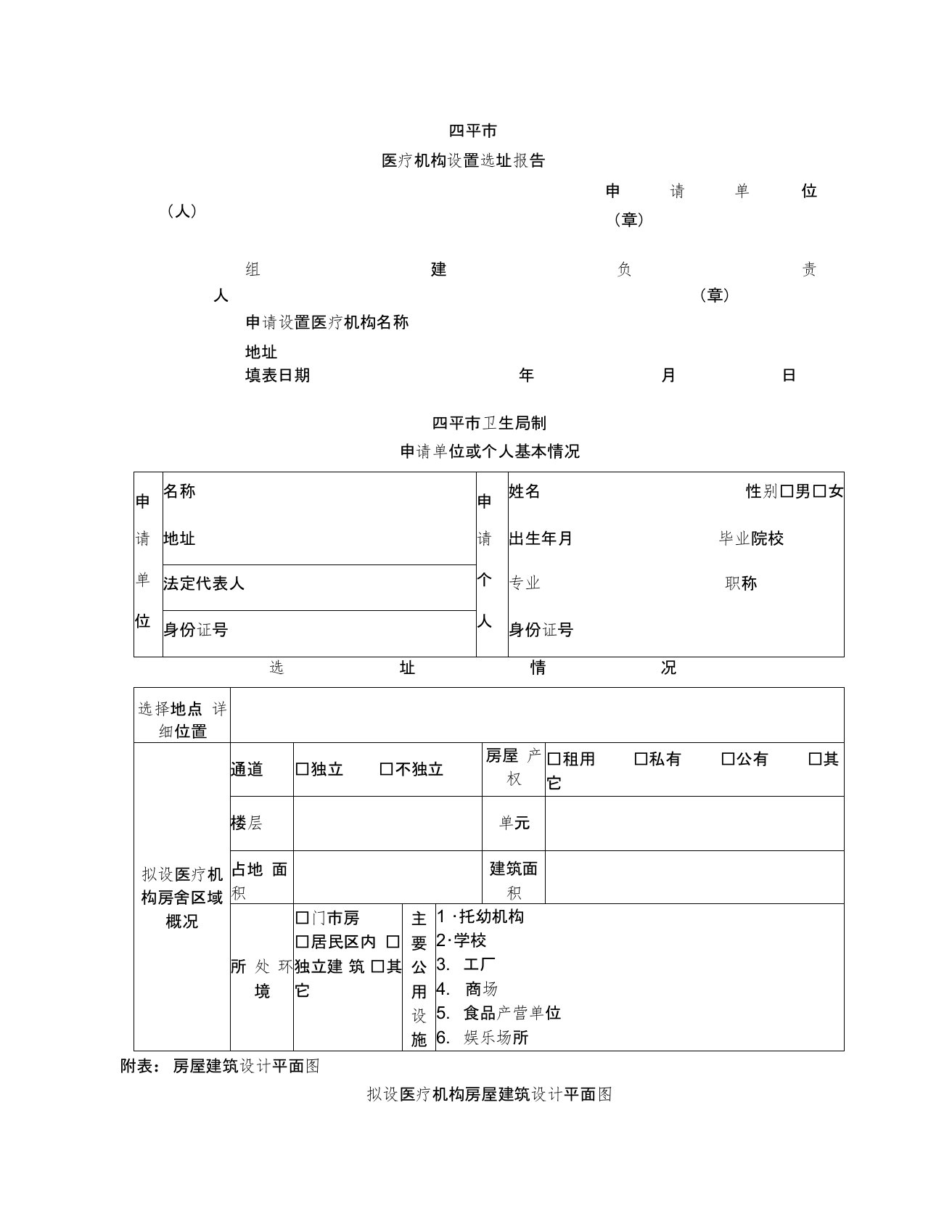 医疗机构设置选址报告模版1