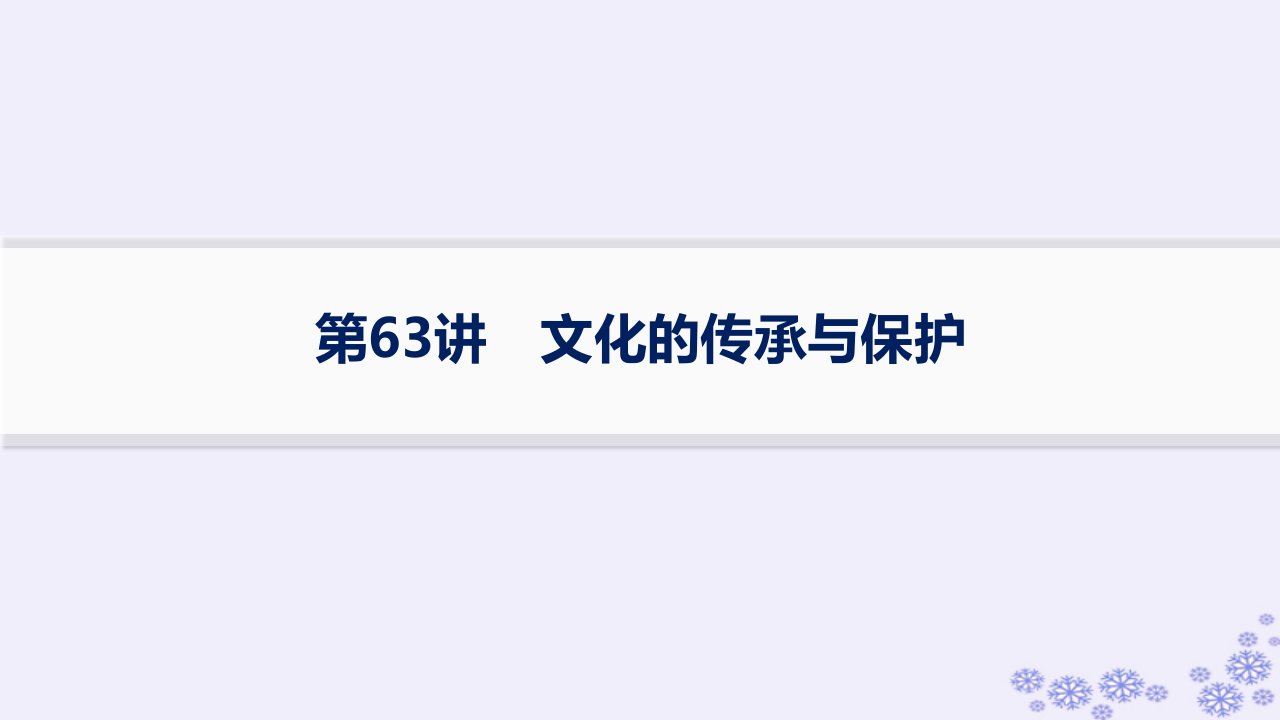 适用于新高考新教材备战2025届高考历史一轮总复习第21单元文化的交流与传承课时练第63讲文化的传承与保护课件