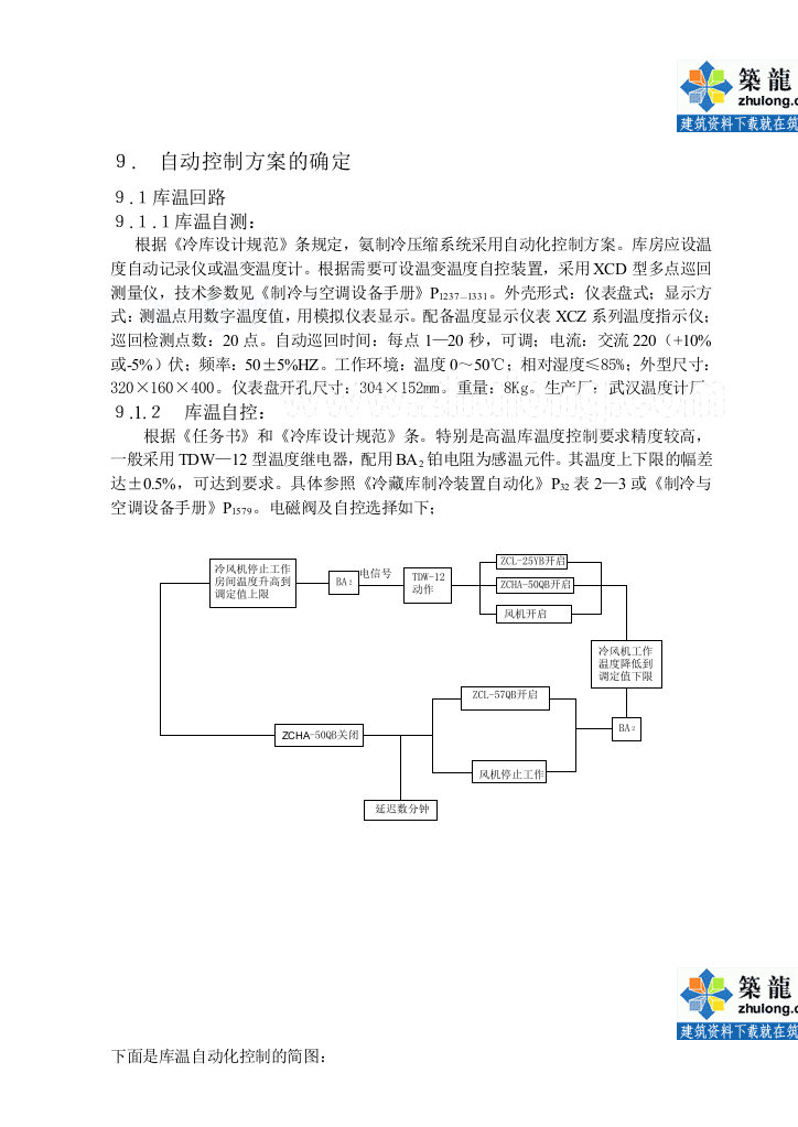 冷库毕业设计自动控制方案