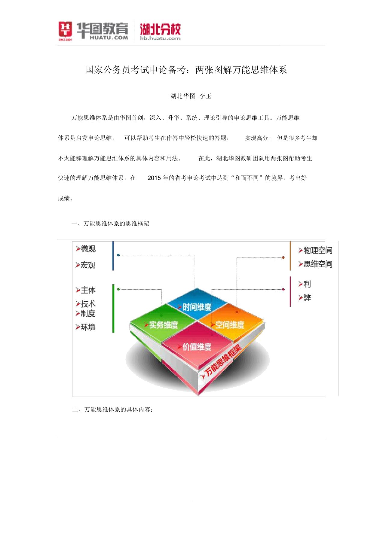 国家公务员考试申论备考：两张图解万能思维体系