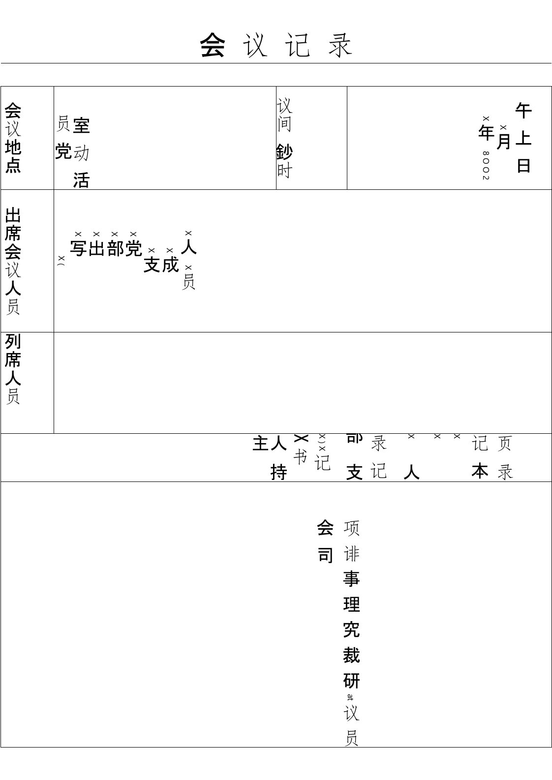 党组研究党建会议记录2(研究党员教育管理工作)