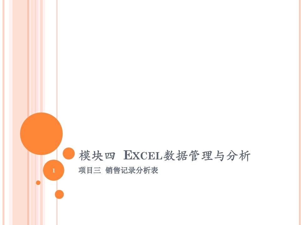 Excel数据管理与分析项目三销售记录分析表PPT课件