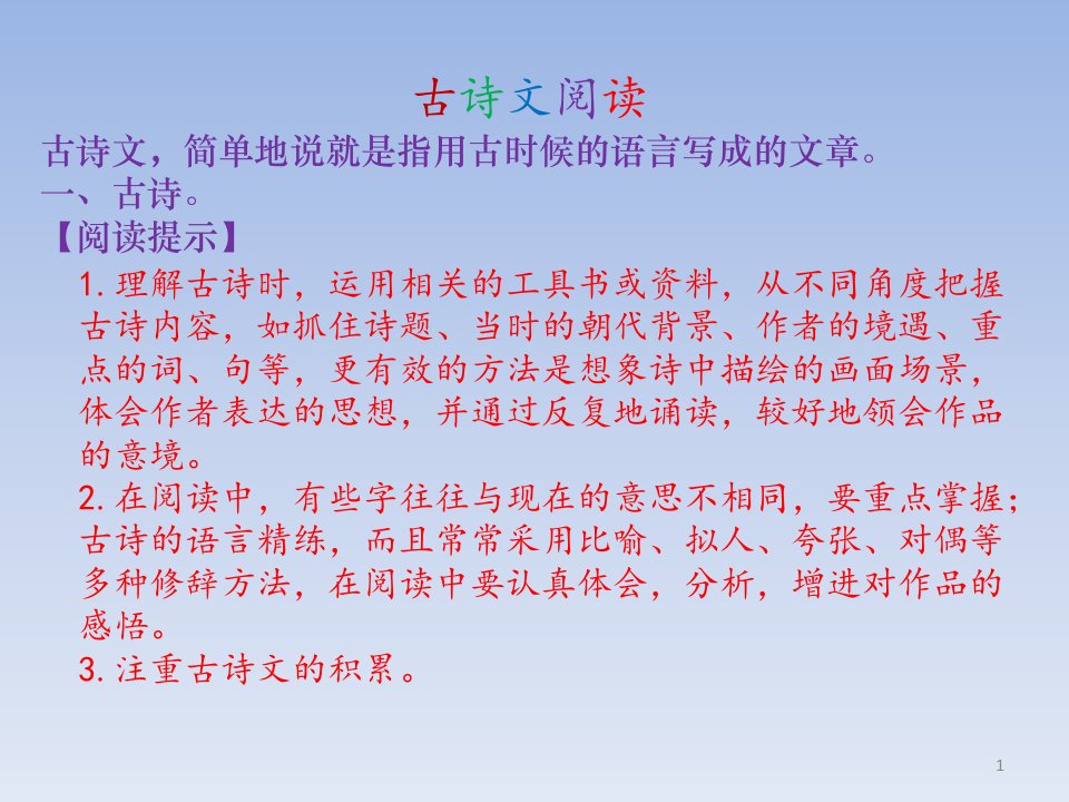 小学语文长春版六年级下册归类复习ppt课件之古诗文阅读