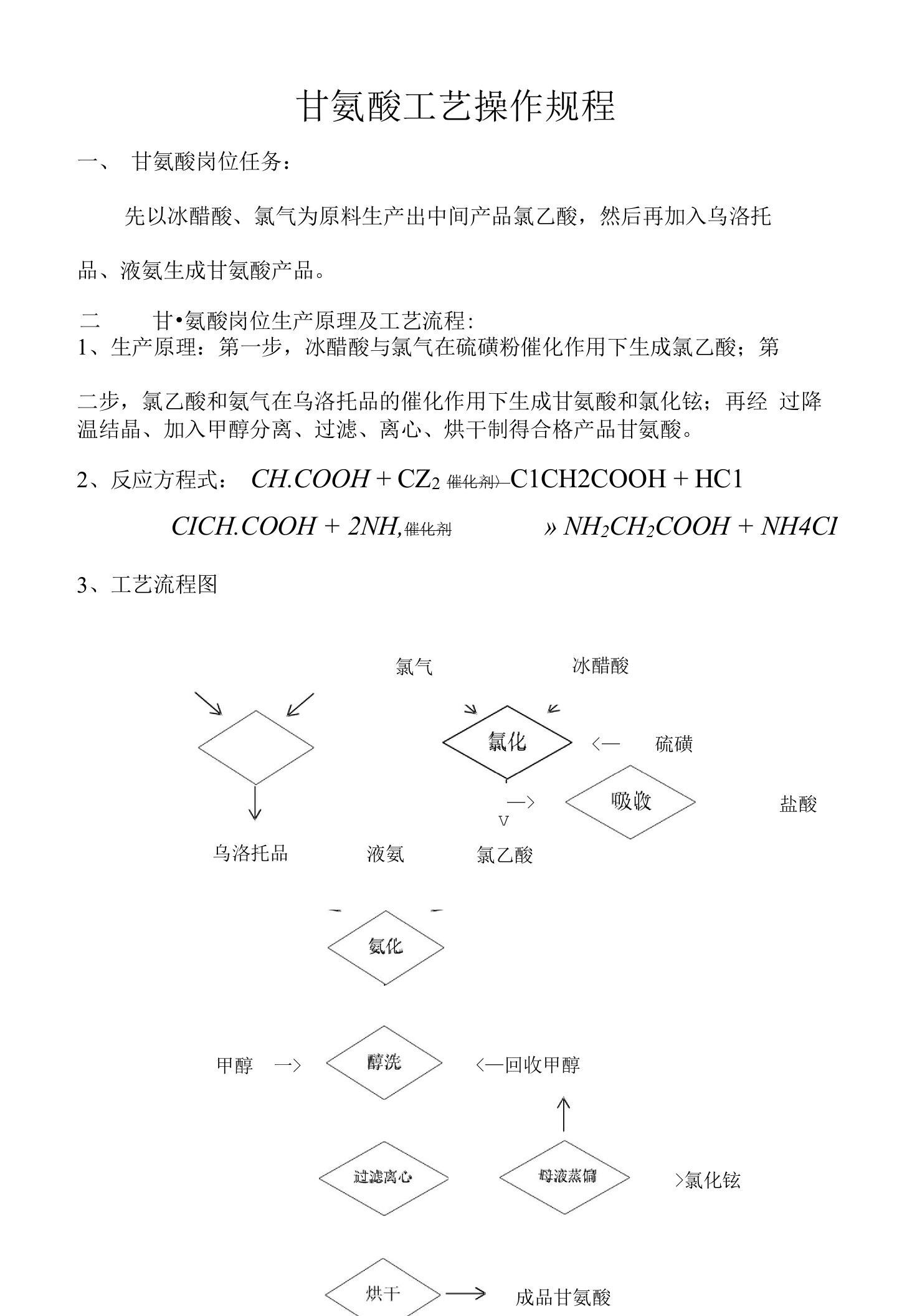 甘氨酸工业操作规程