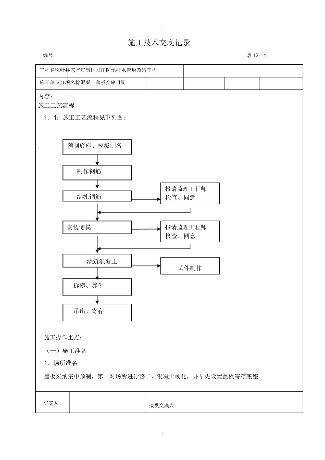 混凝土盖板技术交底