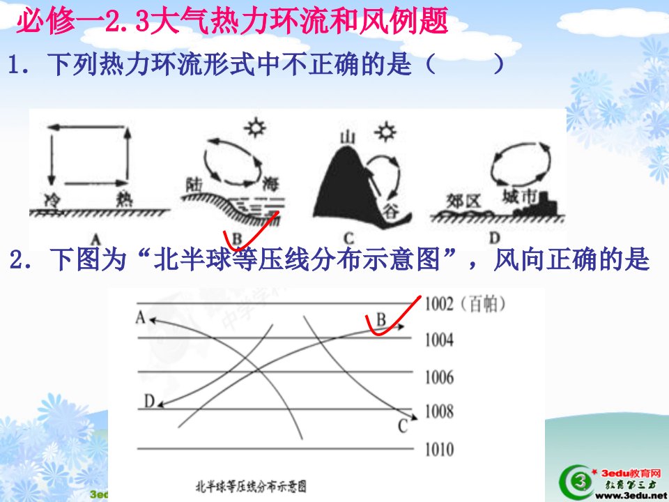 大气热力环流和风