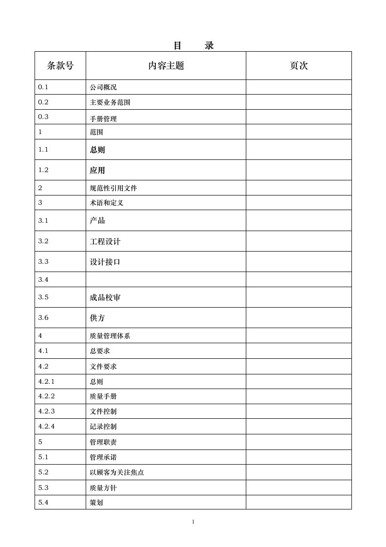 2016年某某建筑工程设计股份有限公司质量管理体系质量手册