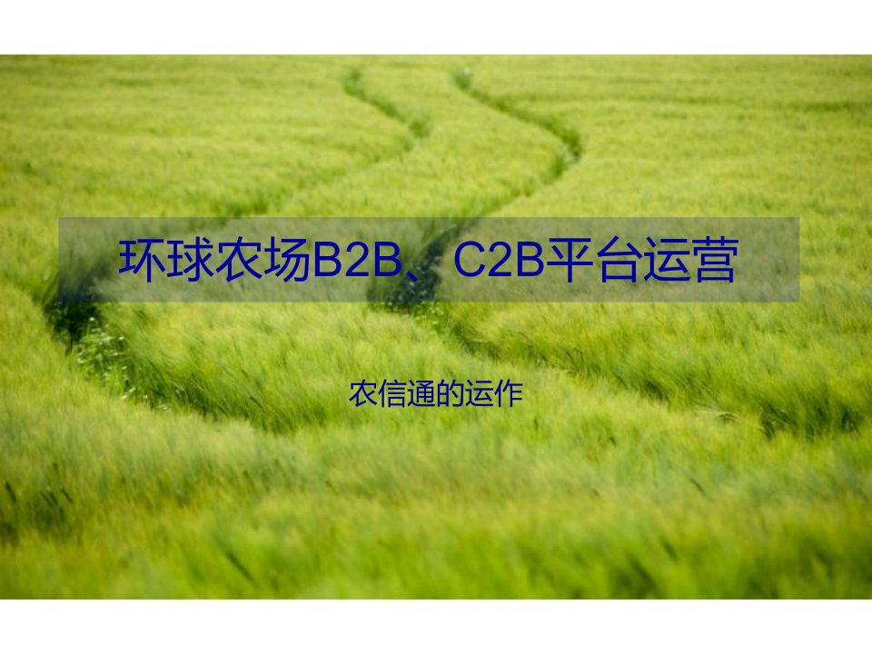 环球农场B2B、C2B运营