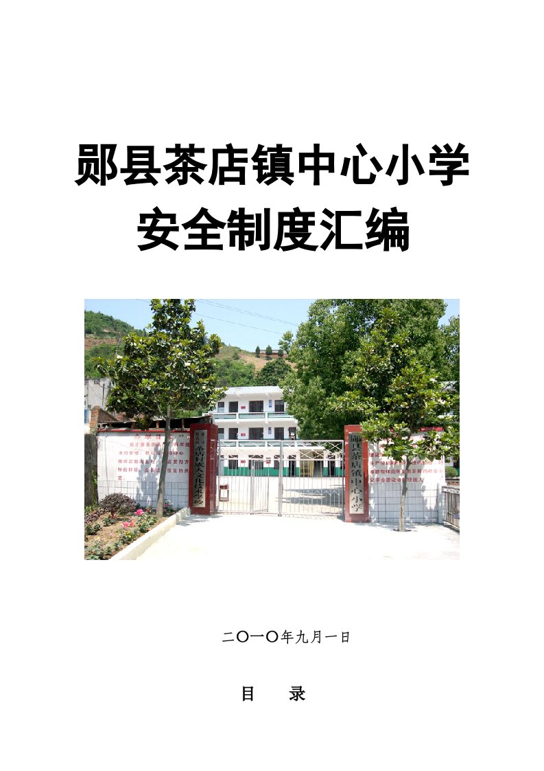 郧县茶店镇中心小学安全制度汇编