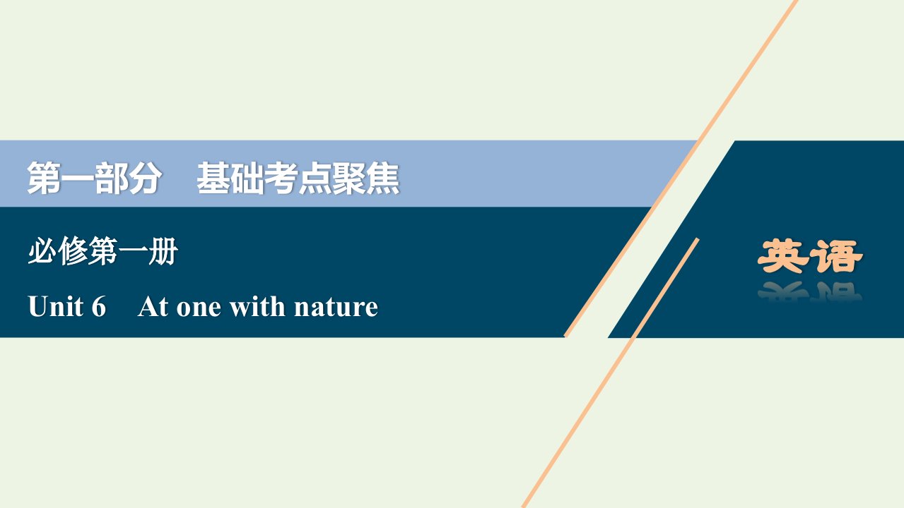 2022年新教材高考英语一轮复习Unit6Atonewithnature课件外研版必修第一册