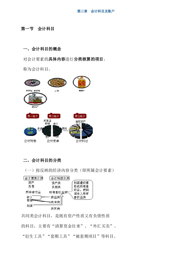 会计基础会计科目与账户讲义