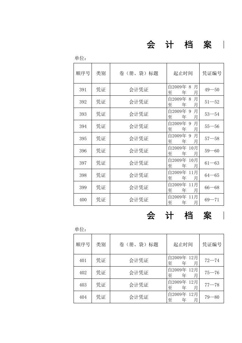 会计档案目录(新)