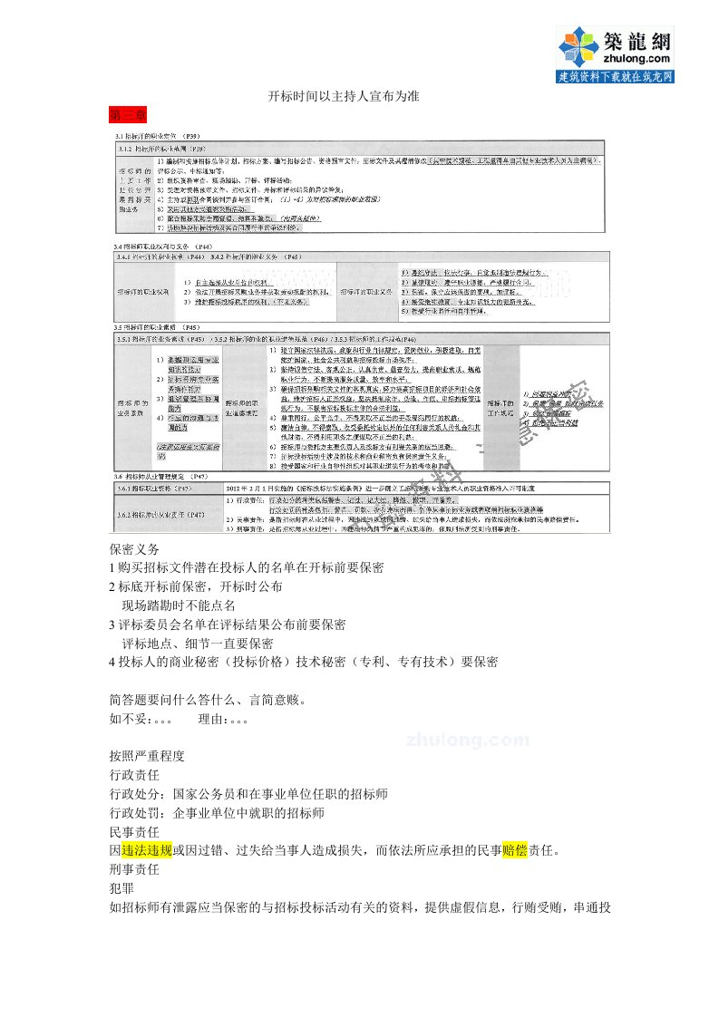 招标师考试（招标采购专业实务）冲刺班笔记整理