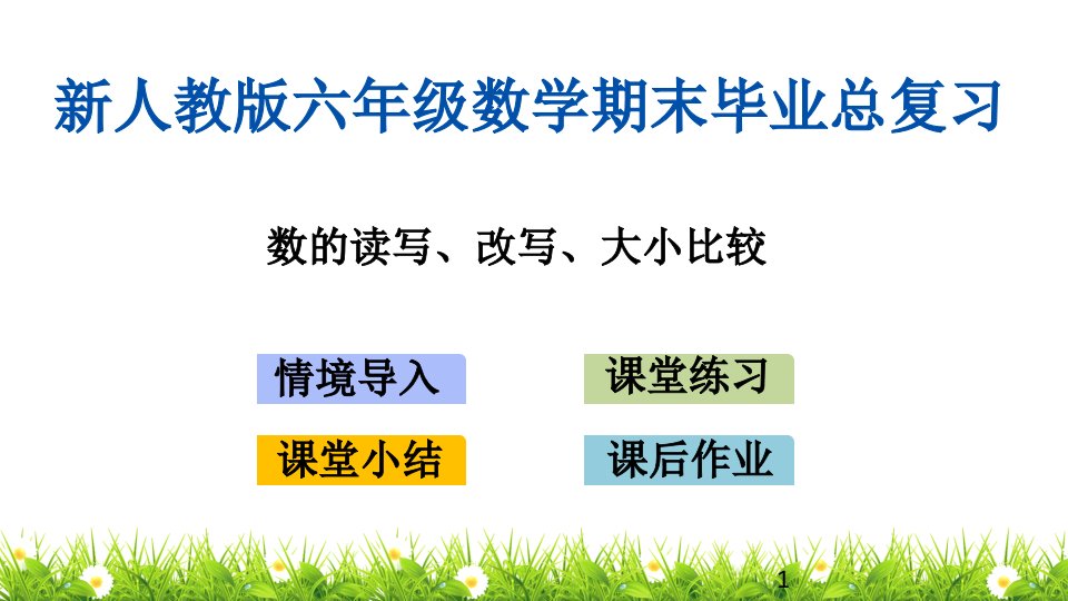 新人教版-六年级下册小学数学毕业(期末)总复习-数的读写、改写、大小比较-ppt课件